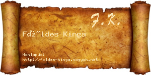 Földes Kinga névjegykártya