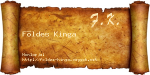 Földes Kinga névjegykártya