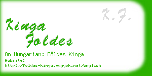 kinga foldes business card