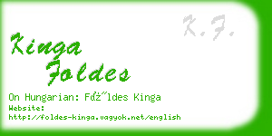 kinga foldes business card